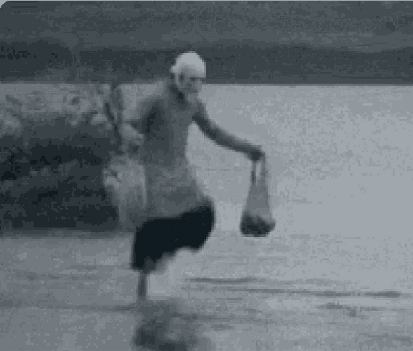 Guy Running Funny Rain Flood GIF