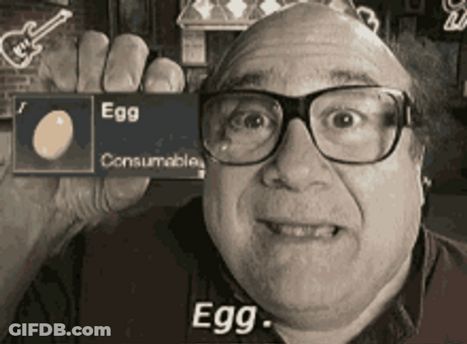 Guy Saying Egg As Consumable GIF