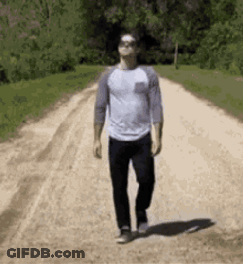 Guy Seeing Something & Running Away GIF