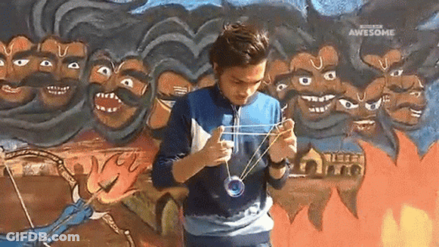 Guy Showcasing Yo Yo Techniques GIF