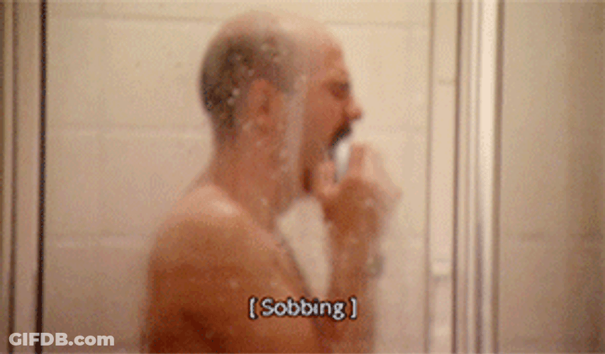 Guy Showering While Sobbing GIF