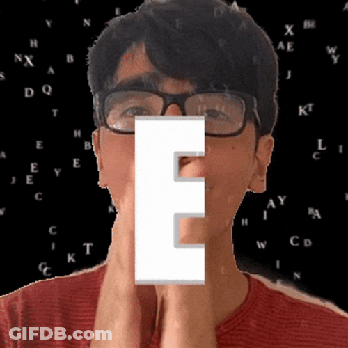 Guy Shows Letter Big E GIF