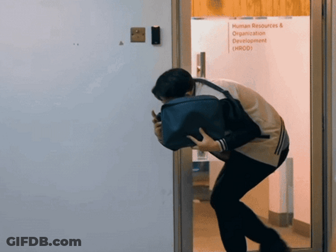 Guy Silently Sneaking Out GIF