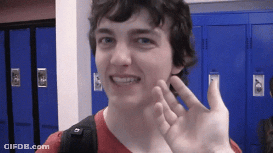 Guy Slapping Face In The Hallway GIF