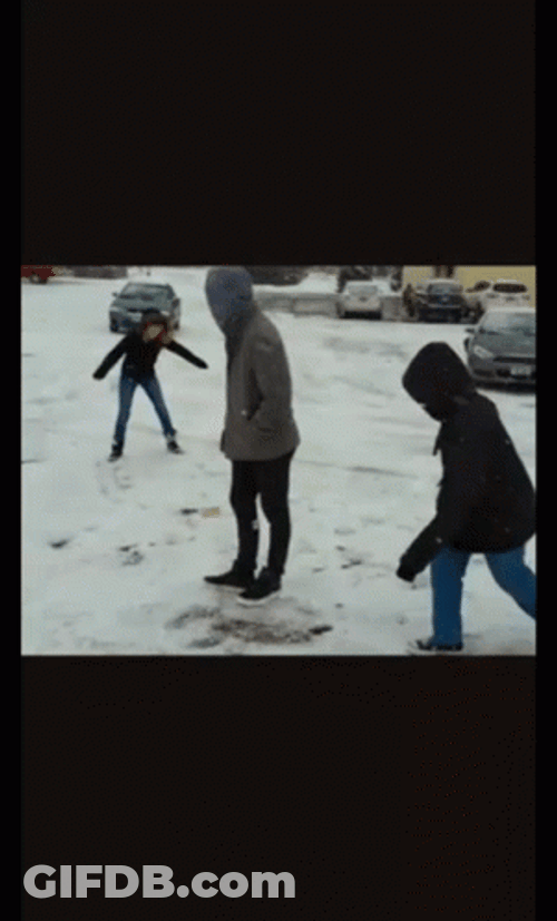Guy Sliding And Dancing On Snow Day GIF