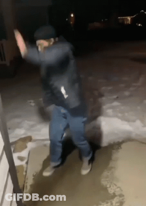 Guy Slip On Ice GIF