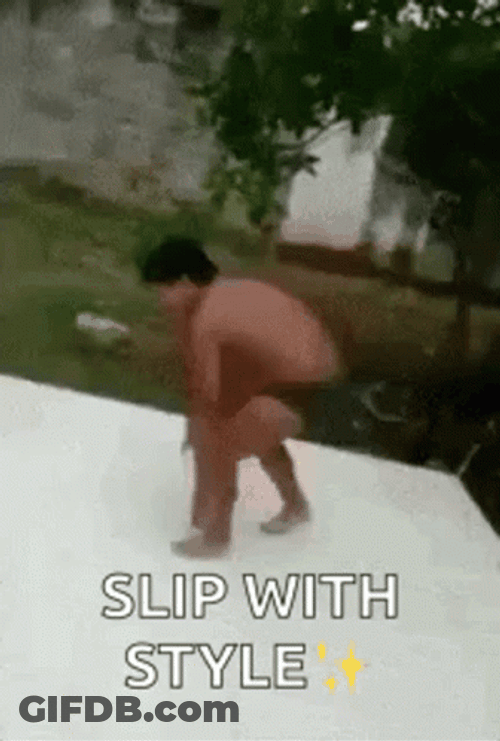 Guy Slip With Style GIF