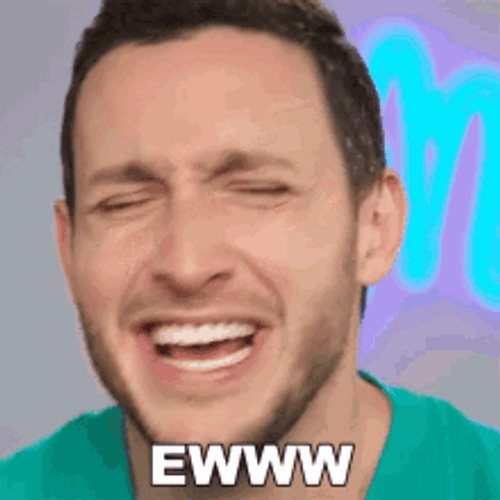 Guy Smiling Funny Eww Reaction GIF
