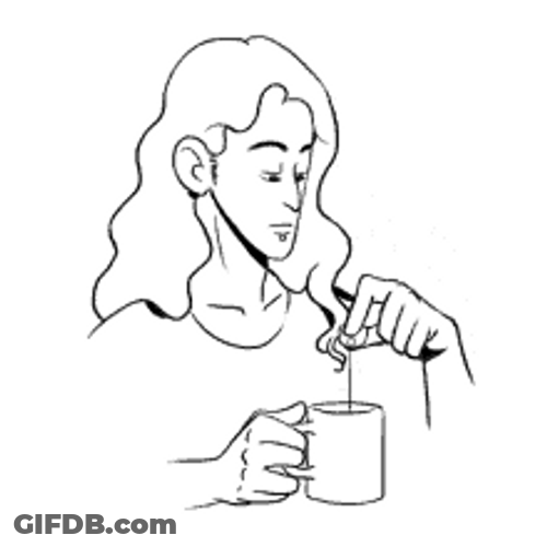 Guy Sneezing And Dropping Tea Bag Animation GIF