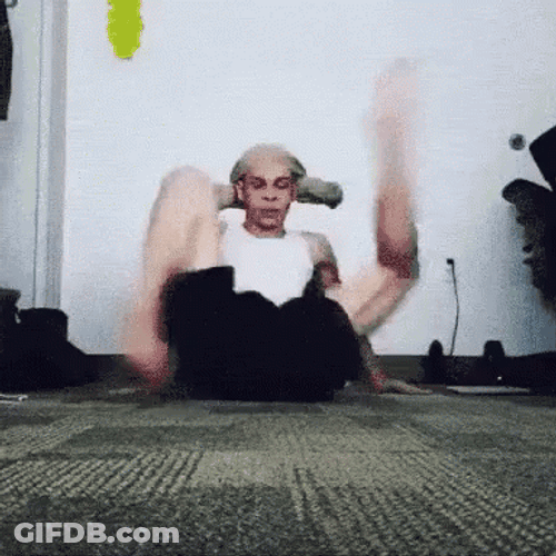 Guy Spinning His Long Legs GIF