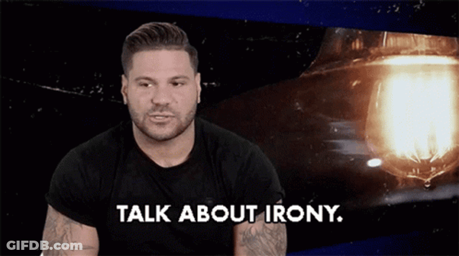 Guy Talk About Irony GIF