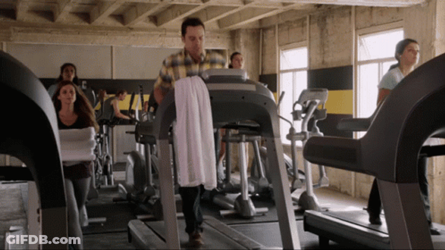 Guy Tripping On Treadmill GIF