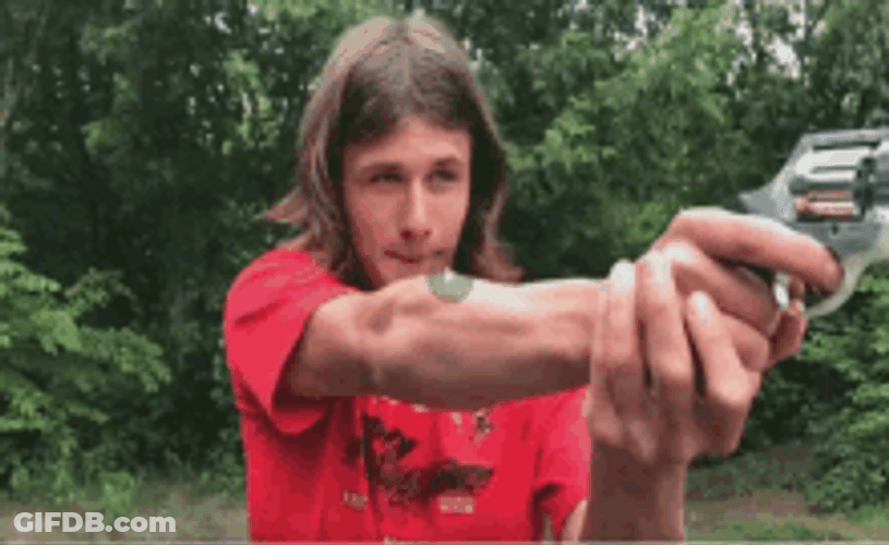 Guy Trying To Shots Fired A Cop GIF
