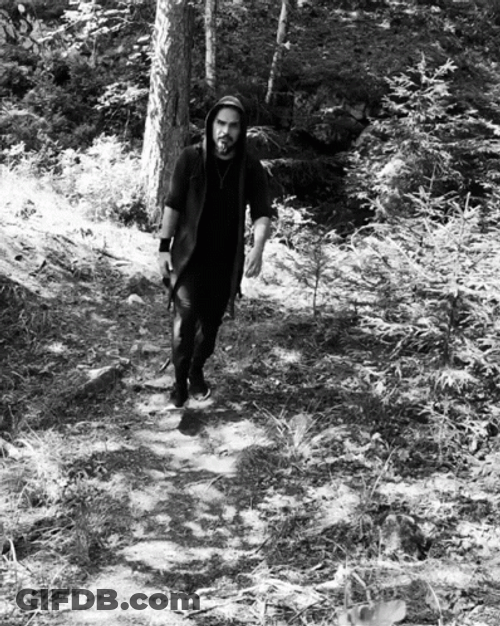 Guy Walking Black And White GIF