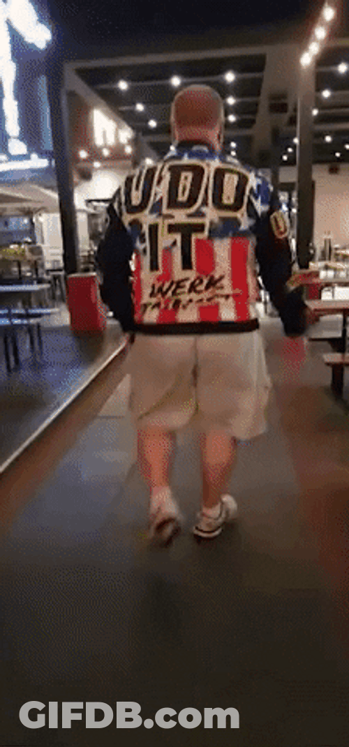 Guy Walking Fast To Grab Coffee GIF