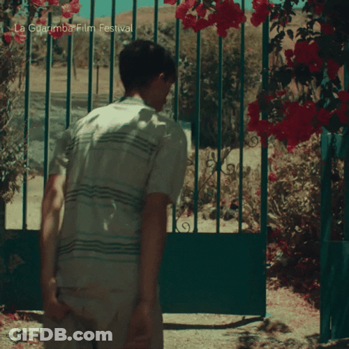 Guy Walking Out The Gate GIF