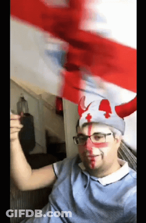 Guy Waving The England Flag GIF