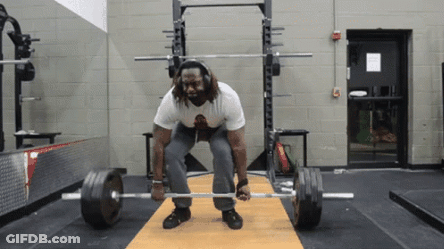 Guy Weight Lift Single Leg Deadlift GIF
