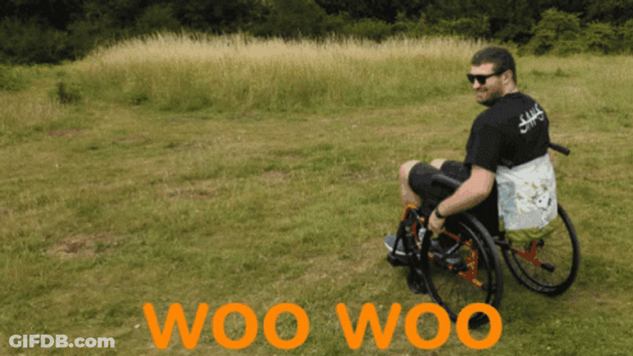 Guy Wheelchair Woo Woo GIF