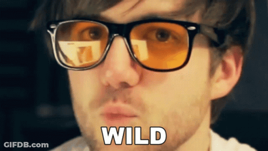 Guy With Orange Glasses Saying Wild GIF