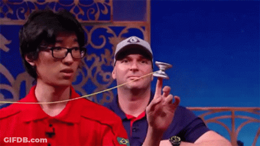 Guy With Spinning Yo Yo On His Finger GIF