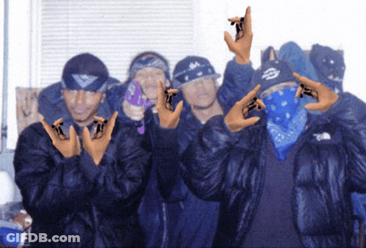 Guys Doing Gang Gang Hand Gestures GIF