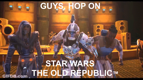 Guys Hop On Star Wars The Old Republic Poster GIF