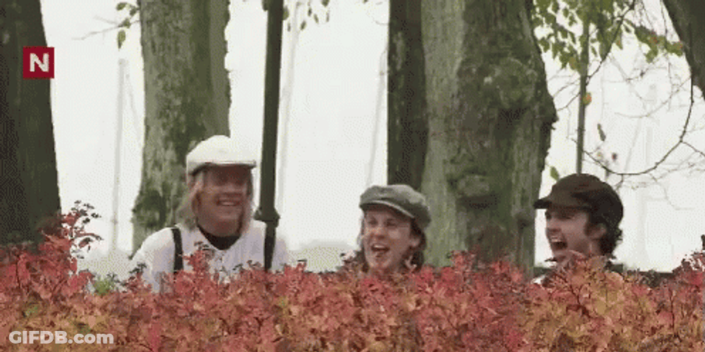 Guys On The Garden Team High Five GIF