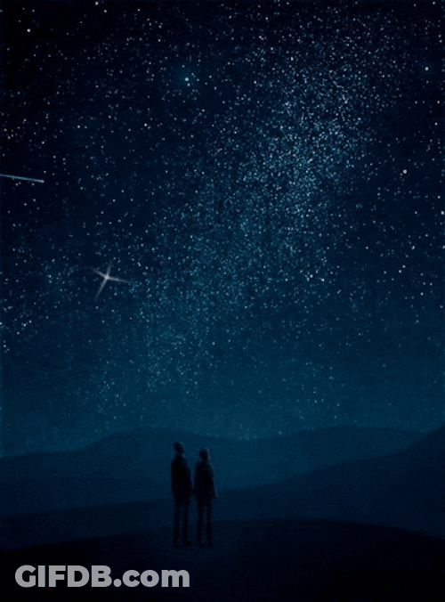 Guys Staring At Starry Night GIF