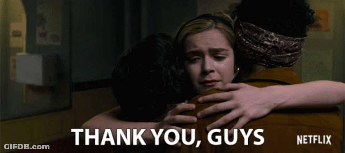 Guys Thank You Crying Hug GIF
