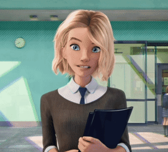 Gwen Stacy Confused Frantic Reaction GIF