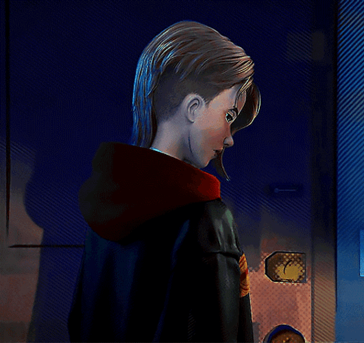 Gwen Stacy Looking Back Intense Eyes GIF