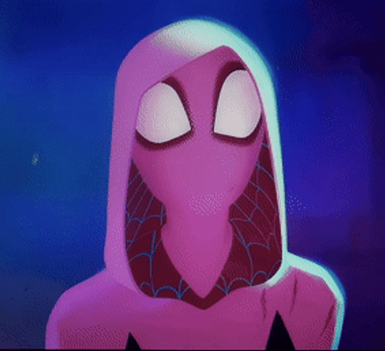 Gwen Stacy Startled Reaction Spider Verse GIF