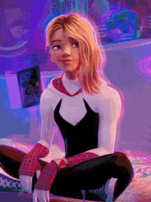 Gwen Stacy Vanishing Flag Spider Verse GIF