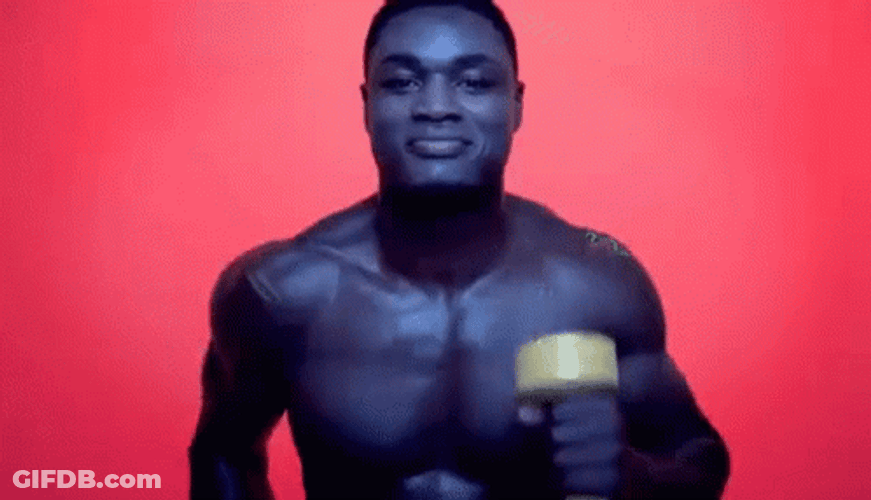 Gym Buff Happily Working Out GIF
