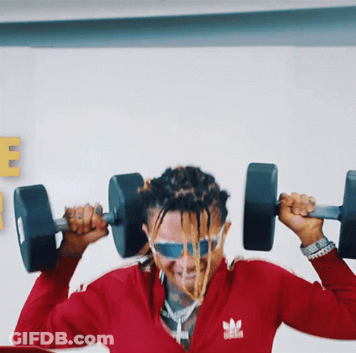 Gym Enthusiast Shoulder Press Working Out GIF