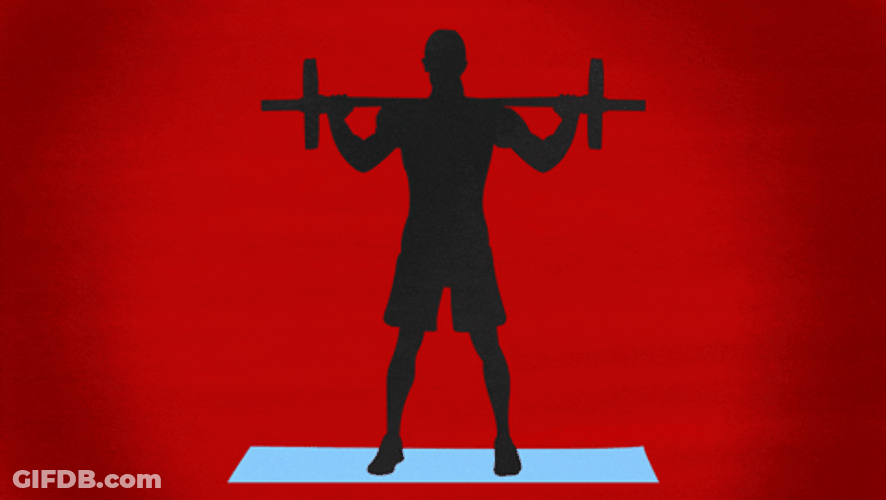Gym Weightlifting Exercise Silhouette GIF