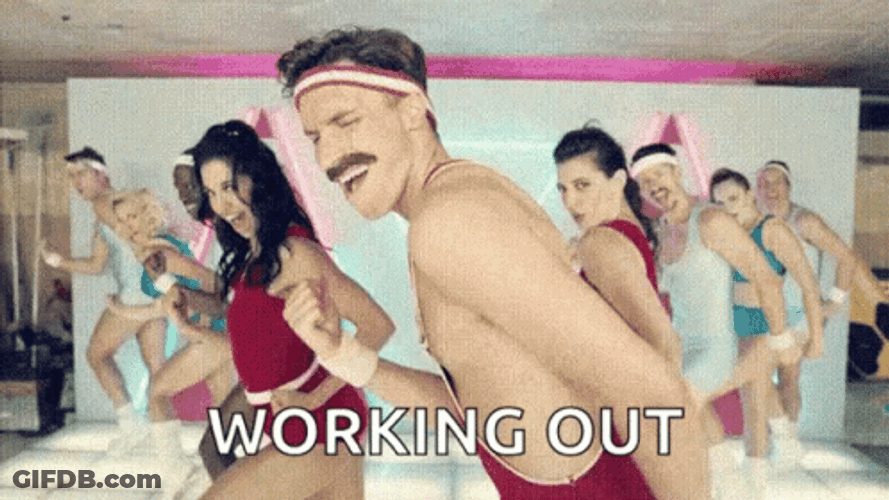 Gym Work Out 80S Retro Aerobics GIF