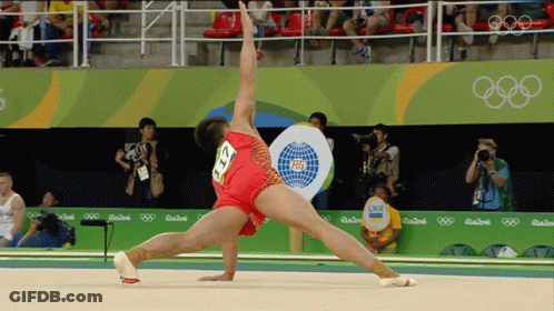 Gymnast Doing Trick With Number 22 GIF