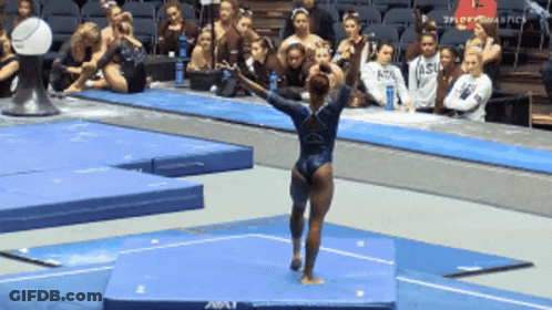 Gymnast Performing On AAU Mat GIF