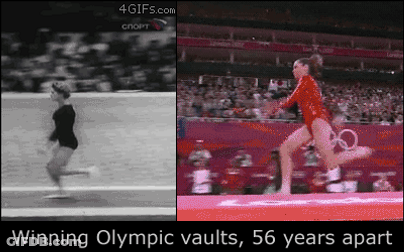 Gymnast Performs Amazing Gymnastic Stunt GIF