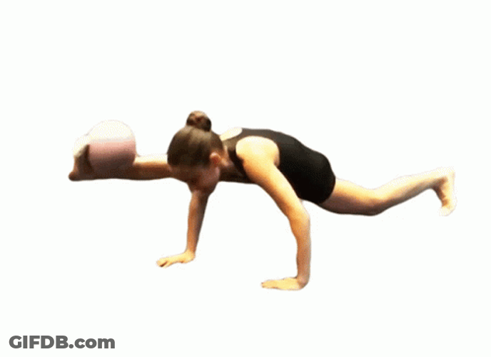 Gymnast's Extraordinary Good Morning Exercise GIF