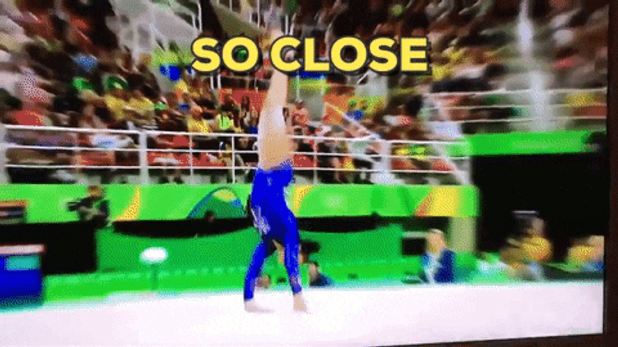 Gymnastics Fail So Close GIF