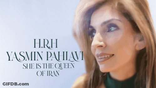 H.r.h. Yasmin Pahavi Is The Queen Of Iran On A Poster GIF