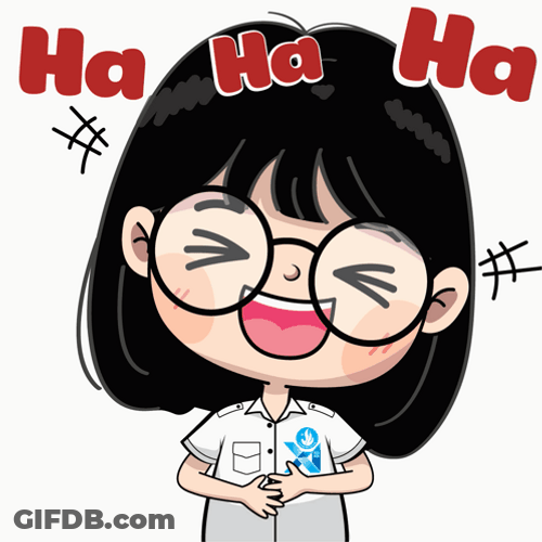 Ha Laugh Chibi Girl Glasses GIF