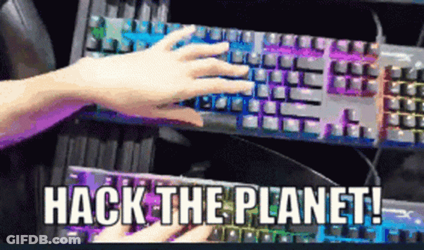 Hack The Planet Keyboard Hacking Screen GIF