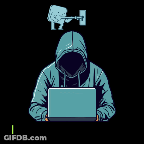 Hacker Cartoon Saying I Can Hack Anything GIF