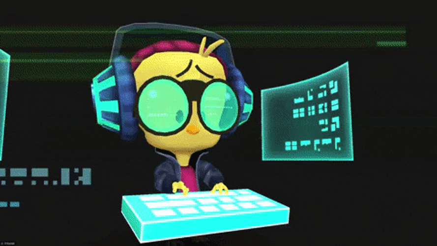 Hacker Egghead Coding GIF