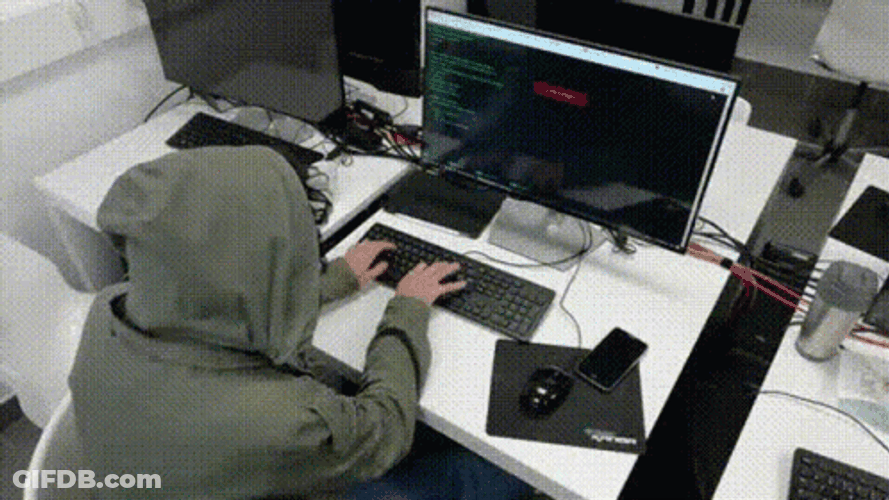 Hacker Im In Cracker Typing Thumbs Up GIF