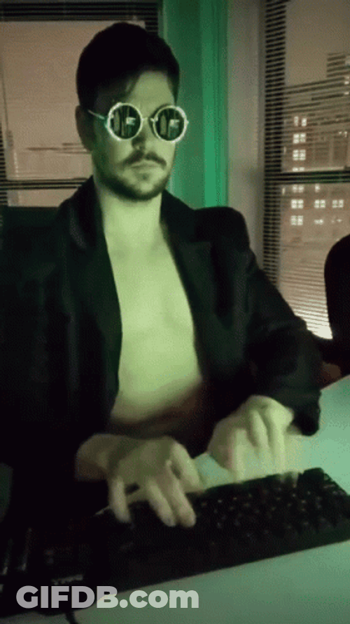 Hacker Im In Frantic Typing Glitchy Screen GIF